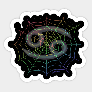 Rainbow spiderweb Cancer Sticker